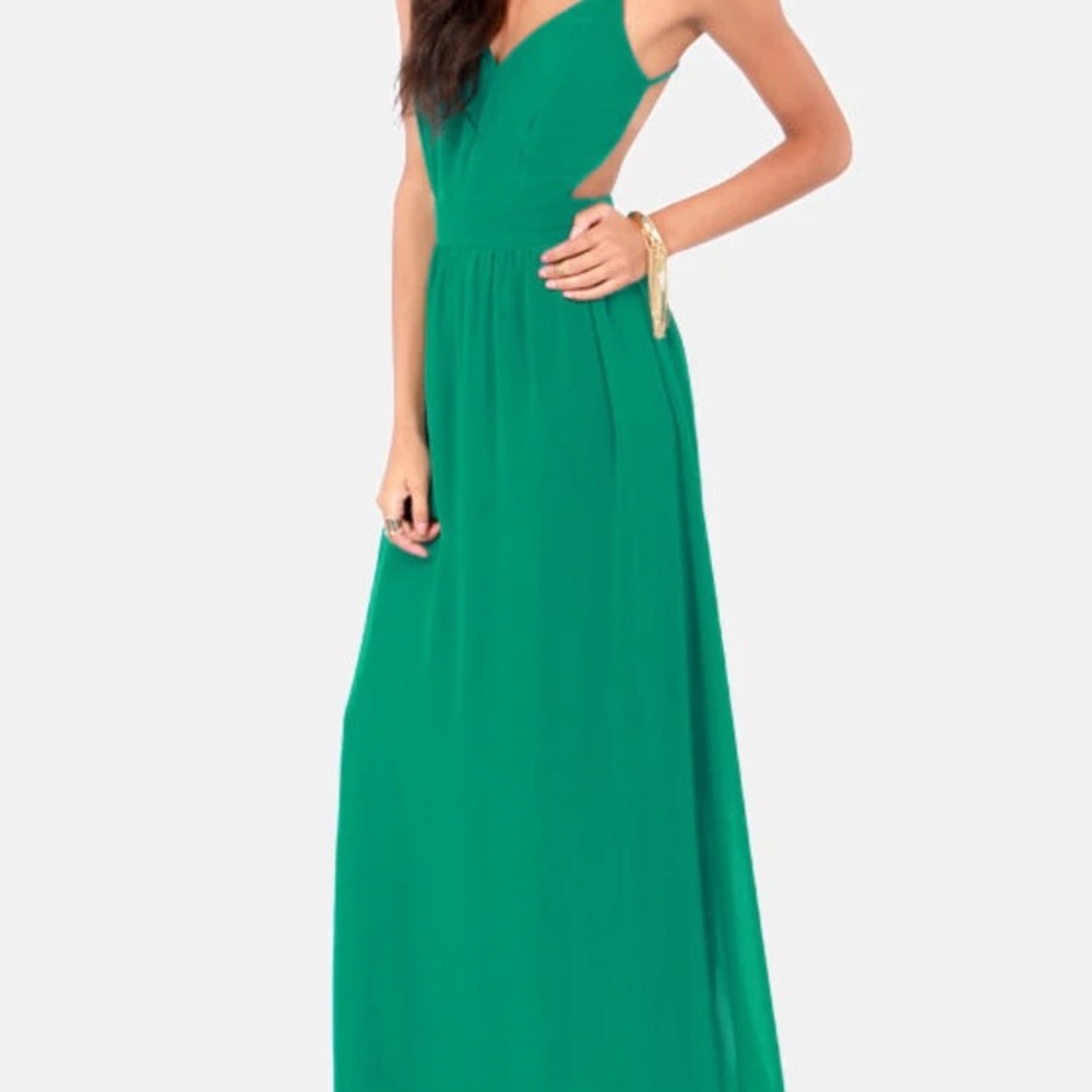 LULUS Exclusive Rooftop Garden Backless Emerald Green Dress